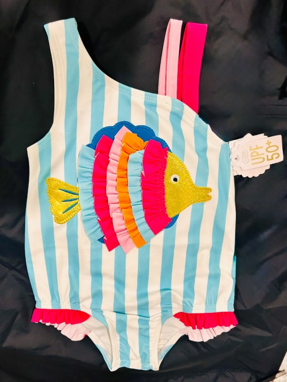 NWT Mud Pie Ruffle Fish Swimsuit in 3T